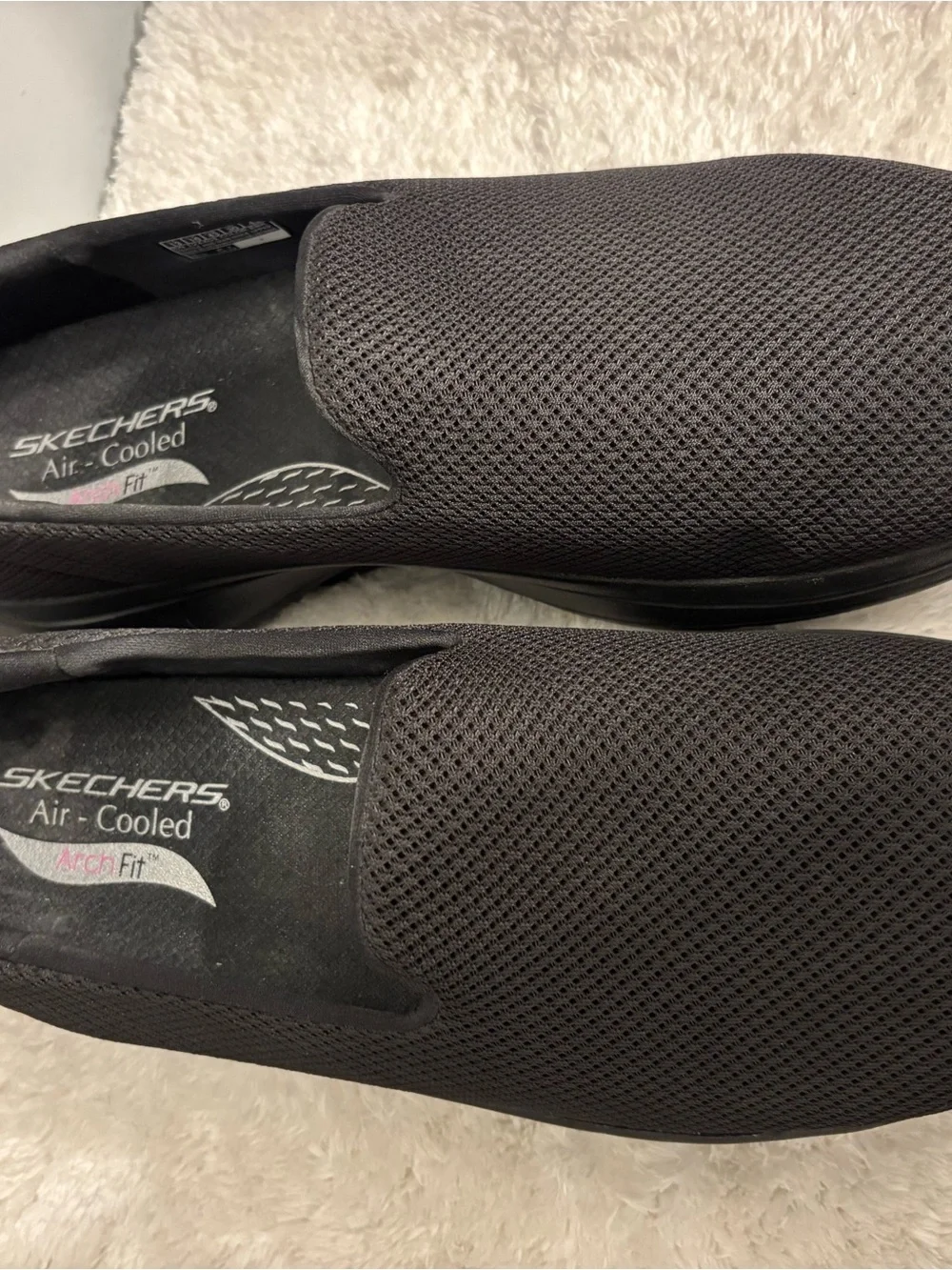 Skechers Men's Black Slip-On Mesh Loafers
